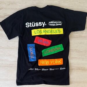 Stussy Black Multicolor Graphic Tee